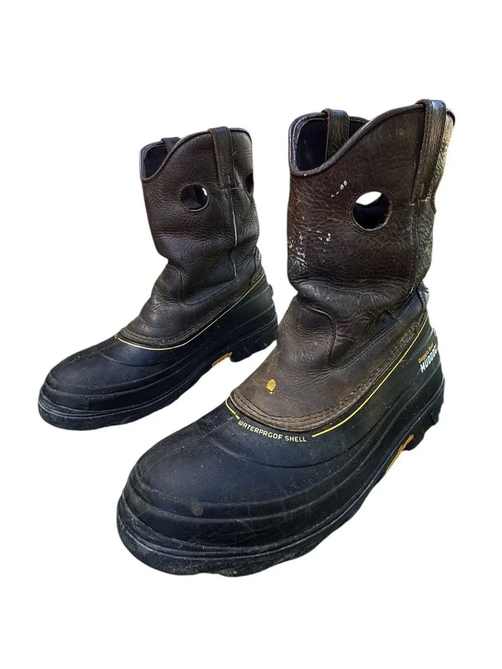 Georgia Boot Muddog 2 Men's 12 M Waterproof Pull On Work Wellington Boots Brown